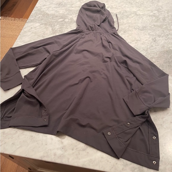 Athleta Hooded Quarter Zip with Pocket. Button up sides. Large. Like new. - Picture 3 of 4
